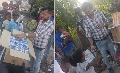 ਡੇਰਾਬੱਸੀ ਵਿਖੇ ਜਰੂਰਤਮੰਦ ਬੱਚਿਆਂ ਨੂੰ ਬਿਸਕੁੱਟ ਦੇ ਪੈਕਟ ਵੰਡ ਮਨਾਈ ਦੀਵਾਲੀ