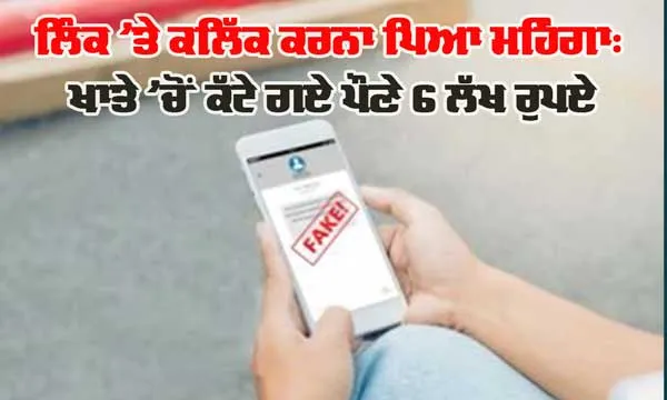 ਲਿੰਕ ’ਤੇ ਕਲਿੱਕ ਕਰਨਾ ਪਿਆ ਮਹਿੰਗਾ: ਖਾਤੇ ’ਚੋਂ ਕੱਟੇ ਗਏ ਪੌਣੇ 6 ਲੱਖ ਰੁਪਏ