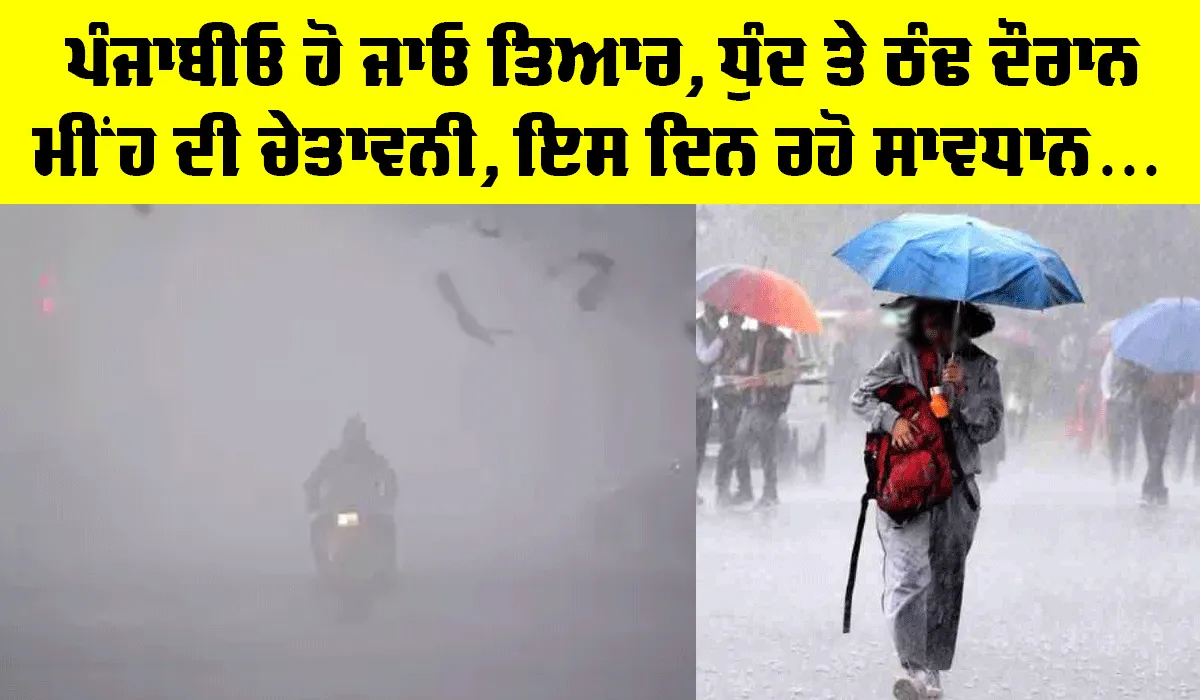 Cold Weather Punjab: ਪੰਜਾਬੀਓ ਹੋ ਜਾਓ ਤਿਆਰ, ਮੀਂਹ ਦੀ ਤਿਆਰੀ, ਇਨ੍ਹਾਂ ਜ਼ਿਲ੍ਹਿਆਂ ’ਚ ਧੁੰਦ ਦੌਰਾਨ ਮੀਂਹ ਦੀ ਚੇਤਾਵਨੀ