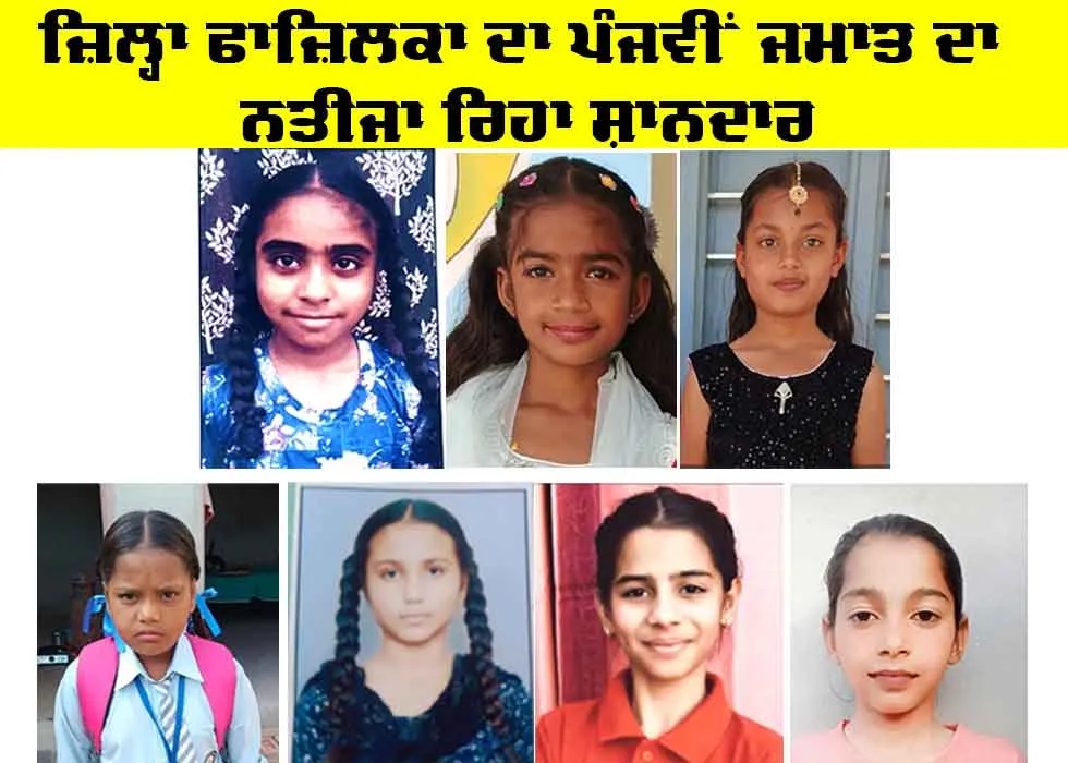 5th Class Result: 99.72 ਪਾਸ ਫੀਸਦੀ ਨਾਲ ਜ਼ਿਲ੍ਹਾ ਫਾਜਿਲਕਾ ਦਾ ਪੰਜਵੀ ਜਮਾਤ ਦਾ ਨਤੀਜਾ ਰਿਹਾ ਸ਼ਾਨਦਾਰ