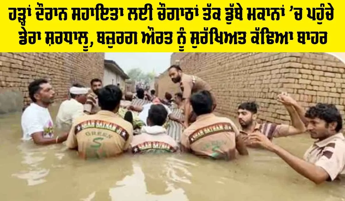 Flood News: ਹੜ੍ਹ ਦੇ ਪਾਣੀ ’ਚ ਚੌਗਾਠਾਂ ਤੱਕ ਡੁੱਬੇ ਮਕਾਨਾਂ ਤੱਕ ਪਹੁੰਚੇ ਡੇਰਾ ਸੱਚਾ ਸੌਦਾ ਦੇ ਸੇਵਾਦਾਰ
