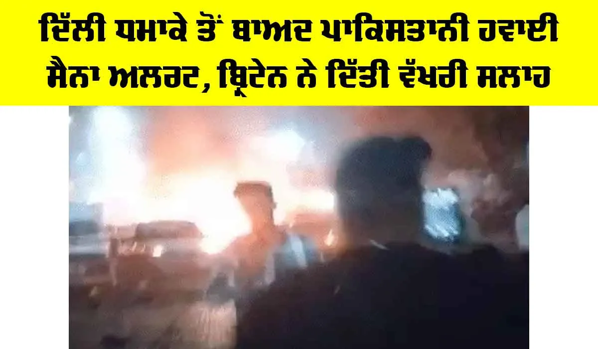 Delhi Blast News: ਦਿੱਲੀ ਧਮਾਕੇ ਤੋਂ ਬਾਅਦ ਪਾਕਿਸਤਾਨੀ ਹਵਾਈ ਸੈਨਾ ਅਲਰਟ, ਬ੍ਰਿਟੇਨ ਨੇ ਦਿੱਤੀ ਵੱਖਰੀ ਸਲਾਹ