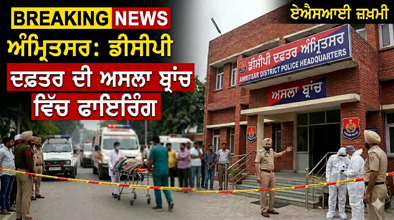 Amritsar DCP Office Firing: ਡੀਸੀਪੀ ਦਫ਼ਤਰ ਦੀ ਅਸਲਾ ਬ੍ਰਾਂਚ ਵਿੱਚ ਫਾਇਰਿੰਗ, ਏਐਸਆਈ ਜ਼ਖ਼ਮੀ