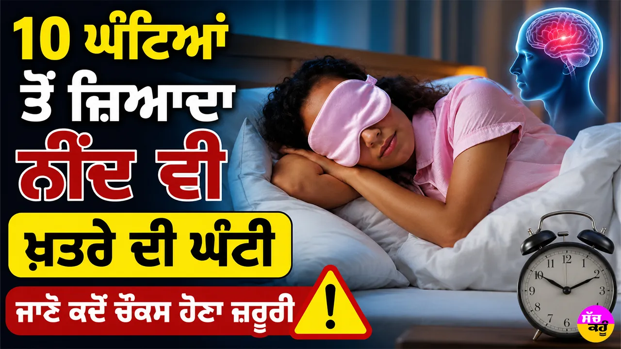 Excessive Sleep Risks: 10 ਘੰਟਿਆਂ ਤੋਂ ਜ਼ਿਆਦਾ ਨੀਂਦ ਵੀ ਖ਼ਤਰੇ ਦੀ ਘੰਟੀ, ਜਾਣੋ ਕਦੋਂ ਚੌਕਸ ਹੋਣਾ ਜ਼ਰੂਰੀ