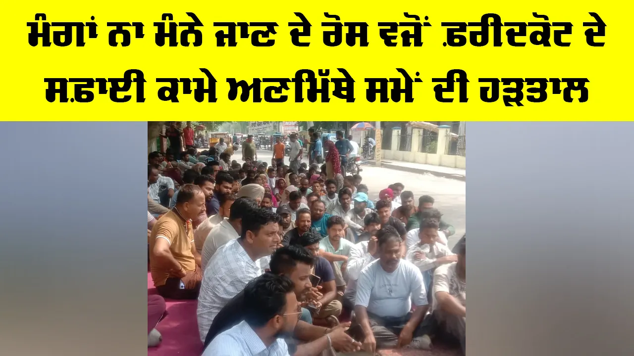 Faridkot News: ਮੰਗਾਂ ਨਾ ਮੰਨੇ ਜਾਣ ਦੇ ਰੋਸ ਵਜੋਂ ਫ਼ਰੀਦਕੋਟ ਦੇ ਸਫ਼ਾਈ ਕਾਮੇ ਅਣਮਿੱਥੇ ਸਮੇਂ ਦੀ ਹੜਤਾਲ