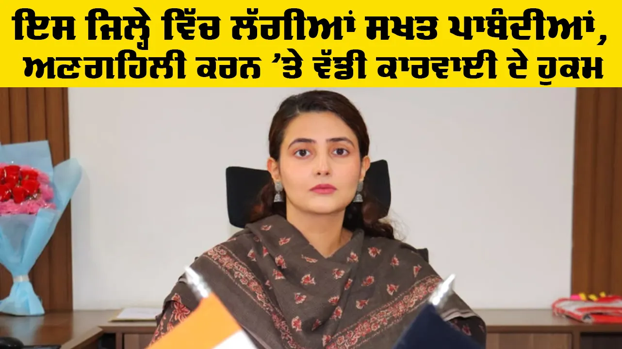 Punjab News: ਇਸ ਜਿਲ੍ਹੇ ਵਿੱਚ ਲੱਗੀਆਂ ਸਖਤ ਪਾਬੰਦੀਆਂ, ਅਣਗਹਿਲੀ ਕਰਨ 'ਤੇ ਵੱਡੀ ਕਾਰਵਾਈ ਦੇ ਹੁਕਮ