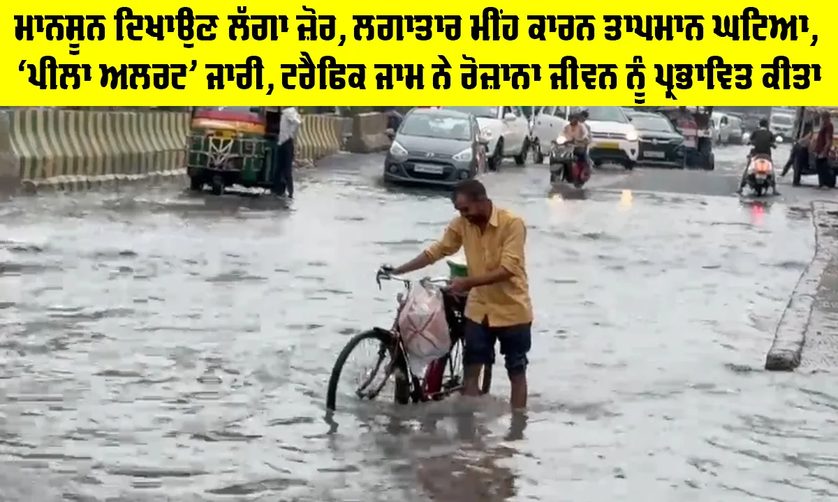 Rain: ਮਾਨਸੂਨ ਦਿਖਾਉਣ ਲੱਗਾ ਜ਼ੋਰ, ਲਗਾਤਾਰ ਮੀਂਹ ਕਾਰਨ ਤਾਪਮਾਨ ਘਟਿਆ, ‘ਪੀਲਾ ਅਲਰਟ’ ਜਾਰੀ