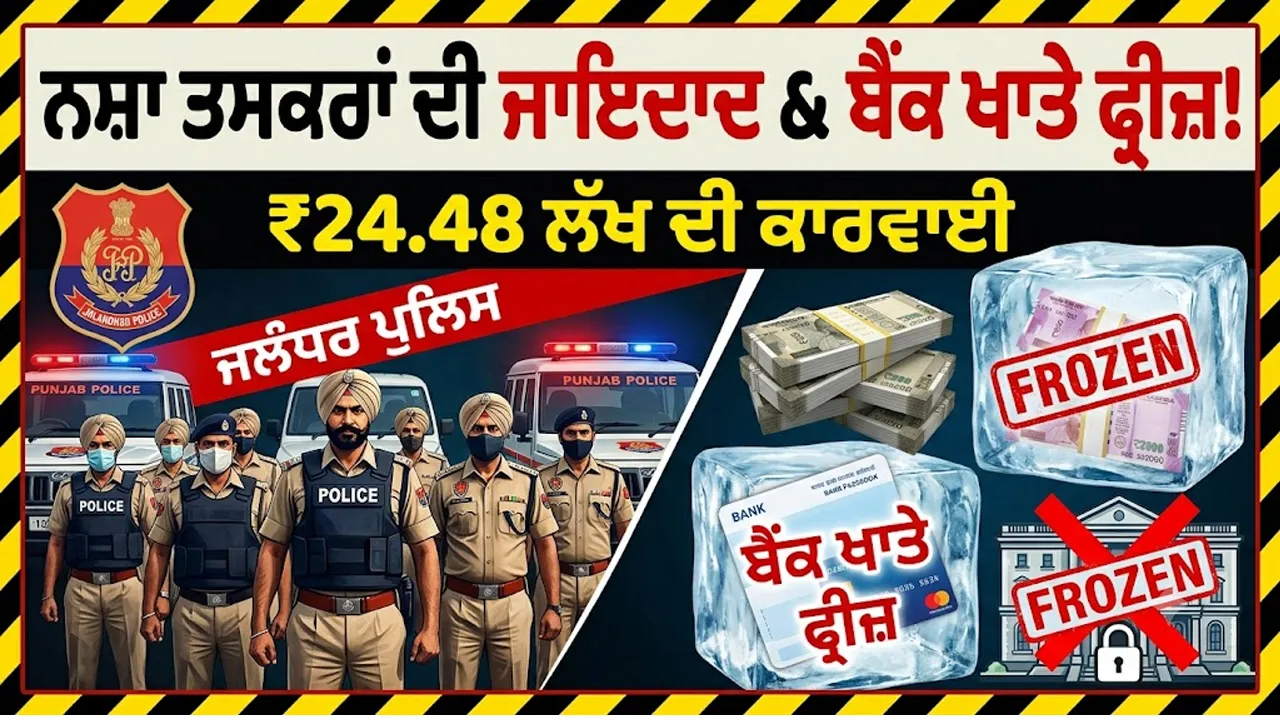 Crime News: ਜਲੰਧਰ ਪੁਲਿਸ ਨੇ ਨਸ਼ਾ ਤਸਕਰਾਂ ਦੀ 24.48 ਲੱਖ ਦੀ ਜਾਇਦਾਦ ਤੇ ਬੈਂਕ ਖਾਤੇ ਕੀਤੇ ਫ੍ਰੀਜ਼