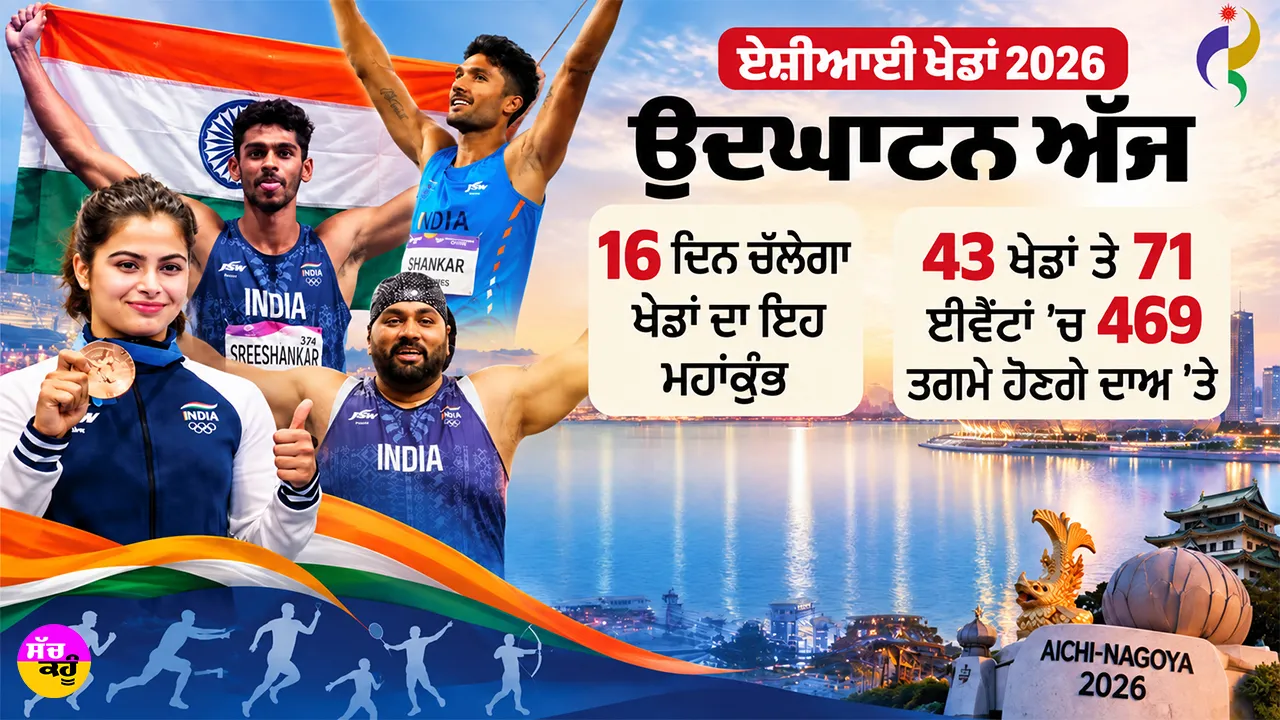 Asian Games 2026: ਏਸ਼ੀਅਨ ਖੇਡਾਂ 2026 ਦੀ ਸ਼ੁਰੂਆਤ ਅੱਜ ਤੋਂ, 501 ਭਾਰਤੀ ਐਥਲੀਟ ਲੈਣਗੇ ਹਿੱਸਾ, ਕੀ ਟੁੱਟੇਗਾ 64 ਸਾਲਾਂ ਦਾ ਇੰਤਜ਼ਾਰ? ਟਾਪ-3 ਦਾ ਹੈ ਟੀਚਾ