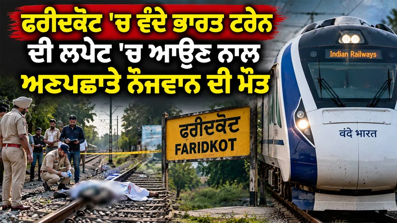 Faridkot Train Accident: ਫਰੀਦਕੋਟ 'ਚ ਵੰਦੇ ਭਾਰਤ ਟਰੇਨ ਦੀ ਲਪੇਟ 'ਚ ਆਉਣ ਨਾਲ ਅਣਪਛਾਤੇ ਨੌਜਵਾਨ ਦੀ ਮੌਤ