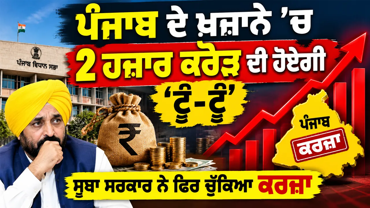 ਪੰਜਾਬ ਦੇ ਖ਼ਜ਼ਾਨੇ ’ਚ 2 ਹਜ਼ਾਰ ਕਰੋੜ ਦੀ ਹੋਏਗੀ ‘ਟੂੰ-ਟੂੰ’, ਸੂਬਾ ਸਰਕਾਰ ਨੇ ਫਿਰ ਚੁੱਕਿਆ ਕਰਜ਼ਾ