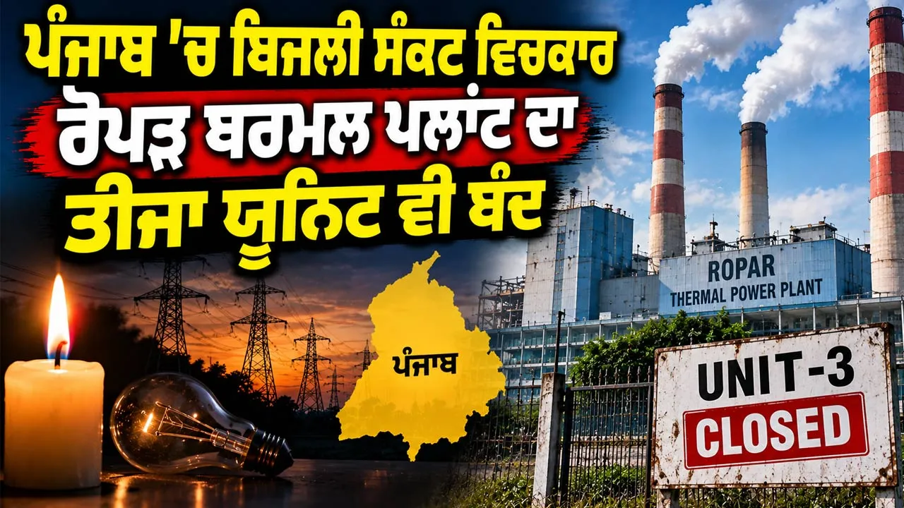 Punjab Power Crisis: ਪੰਜਾਬ ’ਚ ਬਿਜਲੀ ਸੰਕਟ ਵਿਚਕਾਰ ਰੋਪੜ ਥਰਮਲ ਪਲਾਂਟ ਦਾ ਤੀਜਾ ਯੂਨਿਟ ਵੀ ਬੰਦ