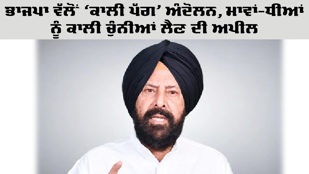 BJP Punjab: ਭਾਜਪਾ ਵੱਲੋਂ ‘ਕਾਲੀ ਪੱਗ’ ਅੰਦੋਲਨ, ਮਾਵਾਂ-ਧੀਆਂ ਨੂੰ ਕਾਲੀ ਚੁੰਨੀਆਂ ਲੈਣ ਦੀ ਅਪੀਲ