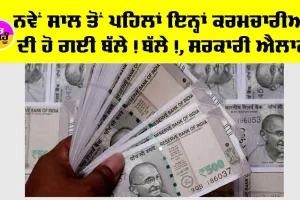Government News : ਨਵੇਂ ਸਾਲ ਤੋਂ ਪਹਿਲਾਂ ਇਨ੍ਹਾਂ ਕਰਮਚਾਰੀਆਂ ਦੀ ਹੋ ਗਈ ਬੱਲੇ-ਬੱਲੇ, ਸਰਕਾਰ ਨੇ ਕੀਤਾ ਵੱਡਾ ਐਲਾਨ