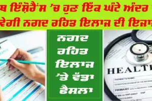 Health Insurance: ਹੈਲਥ ਇੰਸ਼ੋਰੈਂਸ ’ਚ ਹੁਣ ਇੱਕ ਘੰਟੇ ਦੇ ਅੰਦਰ ਦੇਣੀ ਹੋਵੇਗੀ ਨਗਦ ਰਹਿਤ ਇਲਾਜ ਦੀ ਇਜਾਜ਼ਤ