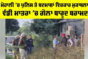 ਮੋਹਾਲੀ ’ਚ ਪੁਲਿਸ ਤੇ ਬਦਮਾਸ਼ਾਂ ਵਿਚਕਾਰ ਮੁਕਾਬਲਾ, ਵੱਡੀ ਮਾਤਰਾ ’ਚ ਗੋਲਾ ਬਾਰੂਦ ਬਰਾਮਦ