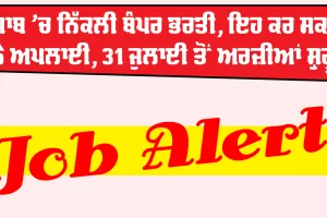 Punjab Job Alert: ਪੰਜਾਬ 'ਚ ਨਿੱਕਲੀ ਬੰਪਰ ਭਰਤੀ, ਇਹ ਕਰ ਸਕਦੇ ਨੇ ਅਪਲਾਈ, 31 ਜੁਲਾਈ ਤੋਂ ਅਰਜ਼ੀਆਂ ਸ਼ੁਰੂ