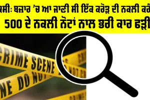 ਚੌਕਸੀ: ਬਜ਼ਾਰ ’ਚ ਆ ਜਾਣੀ ਸੀ ਇੱਕ ਕਰੋੜ ਦੀ ਨਕਲੀ ਕਰੰਸੀ, 500 ਦੇ ਨਕਲੀ ਨੋਟਾਂ ਨਾਲ ਭਰੀ ਕਾਰ ਫੜੀ