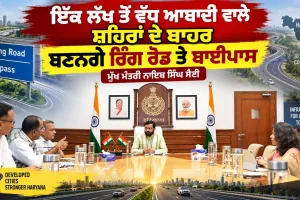 Haryana Government: ਇੱਕ ਲੱਖ ਤੋਂ ਵੱਧ ਆਬਾਦੀ ਵਾਲੇ ਸ਼ਹਿਰਾਂ ਦੇ ਬਾਹਰ ਬਣਨਗੇ ਰਿੰਗ ਰੋਡ ਤੇ ਬਾਈਪਾਸ : ਮੁੱਖ ਮੰਤਰੀ ਨਾਇਬ ਸਿੰਘ ਸੈਣੀ