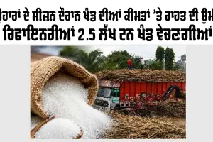 Sugar Price Hike: ਤਿਉਹਾਰਾਂ ਦੇ ਸੀਜ਼ਨ ਦੌਰਾਨ ਖੰਡ ਦੀਆਂ ਕੀਮਤਾਂ ’ਤੇ ਰਾਹਤ ਦੀ ਉਮੀਦ, ਰਿਫਾਇਨਰੀਆਂ 2.5 ਲੱਖ ਟਨ ਖੰਡ ਵੇਚਣਗੀਆਂ