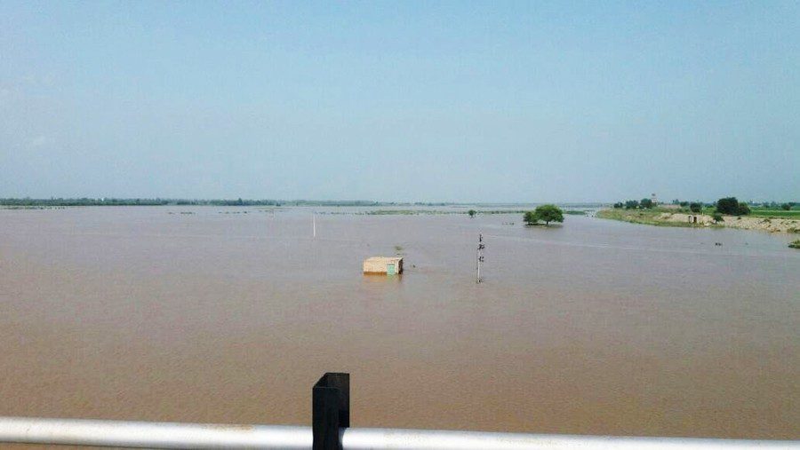 ਦਰਿਆ ‘ਚ ਜ਼ਿਆਦਾ ਪਾਣੀ ਆਉਣ ਕਰਕੇ ਫਸਲਾਂ ਡੁੱਬੀਆਂ