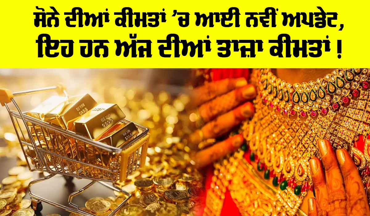 Gold Price Today: ਸੋਨੇ ਦੀਆਂ ਕੀਮਤਾਂ ’ਚ ਆਈ ਨਵੀਂ ਅਪਡੇਟ, ਇਹ ਹਨ ਅੱਜ ਦੀਆਂ ਤਾਜ਼ਾ ਕੀਮਤਾਂ !