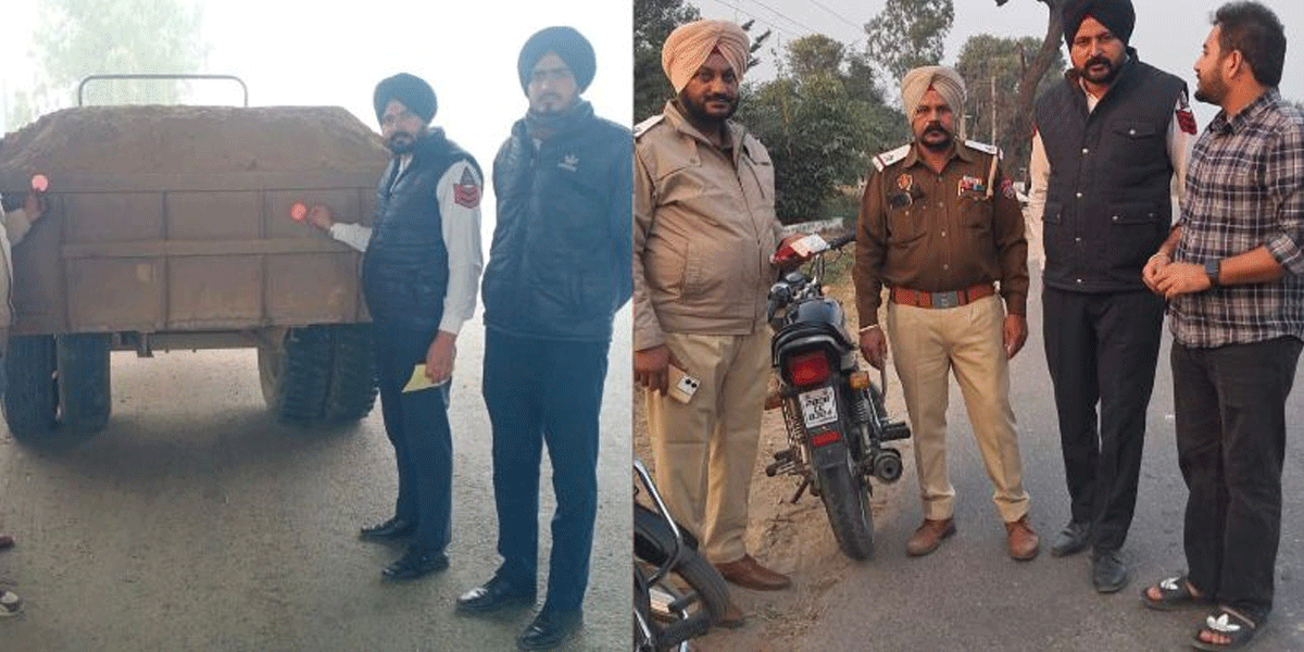 Talwandi Bhai News: ਟ੍ਰੈਫਿਕ ਪੁਲਸ ਨੇ ਵਾਹਨਾਂ ‘ਤੇ ਰਿਫਲੈਕਟਰ ਲਾਏ