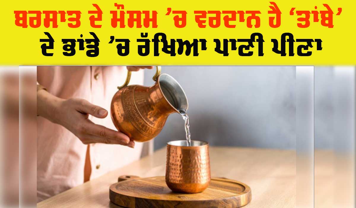Copper Water Benefits: ਬਰਸਾਤ ਦੇ ਮੌਸਮ ’ਚ ਵਰਦਾਨ ਹੈ ‘ਤਾਂਬੇ’ ਦੇ ਭਾਂਡੇ ’ਚ ਰੱਖਿਆ ਪਾਣੀ ਪੀਣਾ