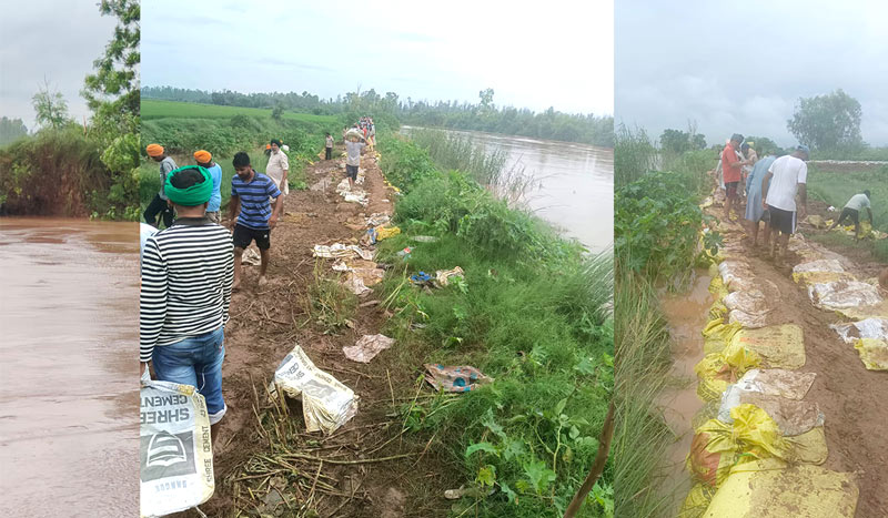 MLA Ghaggar River: ਹਲਕਾ ਵਿਧਾਇਕ ਨੇ ਵੀ ਲੋਕਾਂ ਨਾਲ ਮਿਲ ਕੇ ਘੱਗਰ ’ਤੇ 600 ਫੁੱਟ ਲੰਬਾ ਬੰਨ੍ਹ ਬੰਨਿਆ