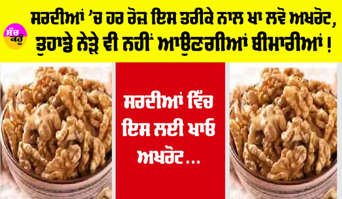 Walnuts Benefits: ਸਰਦੀਆਂ ’ਚ ਤੁਹਾਨੂੰ ਸਿਹਤਮੰਦ ਰੱਖੇਗਾ ਅਖਰੋਟ, ਜਾਣੋ ਇਸ ਨੂੰ ਖਾਣ ਦੇ 6 ਵੱਡੇ ਫਾਇਦੇ…