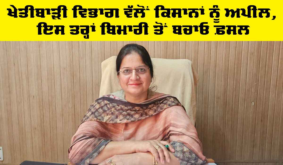 Agriculture Department Punjab: ਖੇਤੀਬਾੜੀ ਵਿਭਾਗ ਵੱਲੋਂ ਕਿਸਾਨਾਂ ਨੂੰ ਅਪੀਲ, ਇਸ ਤਰ੍ਹਾਂ ਬਿਮਾਰੀ ਤੋਂ ਬਚਾਓ ਫ਼ਸਲ