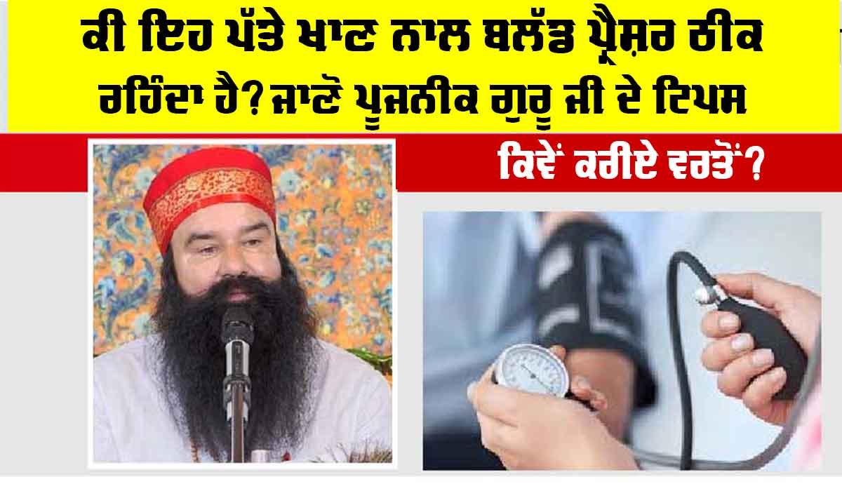 Control High Blood Pressure: ਕੀ ਇਹ ਪੱਤੇ ਖਾਣ ਨਾਲ ਬਲੱਡ ਪ੍ਰੈਸ਼ਰ ਠੀਕ ਰਹਿੰਦਾ ਹੈ? ਜਾਣੋ ਪੂਜਨੀਕ ਗੁਰੂ ਜੀ ਦੇ ਟਿਪਸ