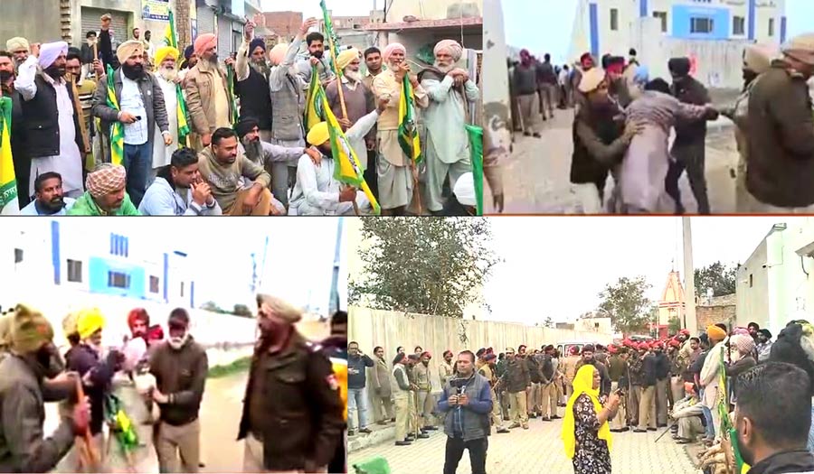 Farmers Protest: ਬਠਿੰਡਾ ਜਾਣ ਲਈ ਇਕੱਤਰ ਹੋਏ ਕਿਸਾਨਾਂ ਤੇ ਪੁਲਿਸ ਦਰਮਿਆਨ ਹੋਈ ਧੱਕਾਮੁੱਕੀ
