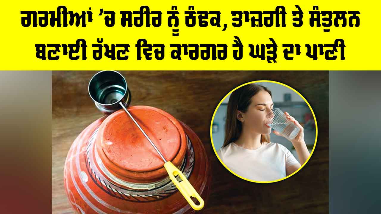 Summer Health Tips: ਗਰਮੀਆਂ ’ਚ ਸਰੀਰ ਨੂੰ ਠੰਢਕ, ਤਾਜ਼ਗੀ ਤੇ ਸੰਤੁਲਨ ਬਣਾਈ ਰੱਖਣ ਵਿਚ ਕਾਰਗਰ ਹੈ ਘੜੇ ਦਾ ਪਾਣੀ