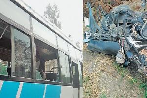 ਬੱਸ ਤੇ ਮੋਟਰਸਾਈਕਲ ਦੀ ਸਿੱਧੀ ਟੱਕਰ ‘ਚ ਦੋ ਵਿਅਕਤੀਆਂ ਦੀ ਮੌਤ