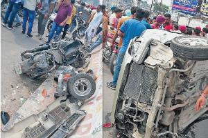 ਤੇਜ਼ ਰਫਤਾਰ ਕਾਰ ਨੇ ਕਈ ਵਾਹਨਾਂ ਨੂੰ ਲਿਆ ਆਪਣੀ ਲਪੇਟ ’ਚ, ਦੋ ਜਣਿਆਂ ਦੀ ਮੌਤ, ਇੱਕ ਜ਼ਖ਼ਮੀ