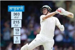 ਟੈਸਟ ਲੜੀ: ਲਾਬੁਸ਼ਾਨੇ ਦਾ ਦੂਹਰਾ ਸੈਂਕੜਾ, ਅਸਟਰੇਲੀਆ ਮਜ਼ਬੂਤ