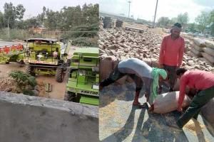 ਦੇਰ ਰਾਤ ਬਰਸਾਤ ਨੇ ਕਿਸਾਨਾਂ ਦੀ ਸੋਨੇ ਵਰਗੀ ਕਣਕ ’ਤੇ ਫੇਰਿਆ ਪਾਣੀ