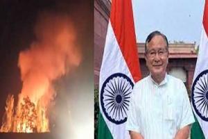 ਕੇਂਦਰੀ ਮੰਤਰੀ ਰੰਜਨ ਦੇ ਘਰ ਨੂੰ ਅਣਪਛਾਤੇ ਲੋਕਾਂ ਨੇ ਲਾਈ ਅੱਗ