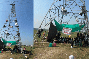 ਅਪ੍ਰੈਟਸ਼ਿਪ ਲਾਈਨਮੈਨ ਯੂਨੀਅਨ ਦੇ ਕਾਰਕੁੰਨ ਟਾਵਰ ’ਤੇ ਚੜ੍ਹ ਲਗਤਾਰ ਕੱਢ ਰਹੇ ‘ਕਰੰਟ’