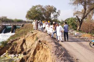 ਪਿੰਡ ਚਨਾਰਥਲ ਕਲਾਂ ਵਿਖੇ ਭਾਖੜਾ ਨਹਿਰ ’ਚ ਪਿਆ ਪਾੜ, ਪਿੰਡ ਵਾਸੀਆਂ ’ਚ ਸਹਿਮ ਦਾ ਮਾਹੌਲ