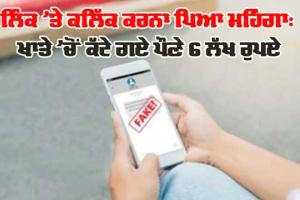 ਲਿੰਕ ’ਤੇ ਕਲਿੱਕ ਕਰਨਾ ਪਿਆ ਮਹਿੰਗਾ: ਖਾਤੇ ’ਚੋਂ ਕੱਟੇ ਗਏ ਪੌਣੇ 6 ਲੱਖ ਰੁਪਏ