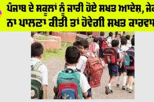 Punjab News: ਪੰਜਾਬ ਦੇ ਸਕੂਲਾਂ ਨੂੰ ਜਾਰੀ ਹੋਏ ਸਖਤ ਆਦੇਸ਼, ਜੇਕਰ ਨਾ ਪਾਲਣਾ ਕੀਤੀ ਤਾਂ ਹੋਵੇਗੀ ਸਖਤ ਕਾਰਵਾਈ