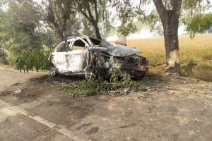 Accident: ਕਾਰ ਦਰੱਖਤ ਨਾਲ ਟਕਰਾਈ, ਅੱਗ ਲੱਗਣ ਕਾਰਨ ਸੜ ਕੇ ਹੋਈ ਸੁਆਹ