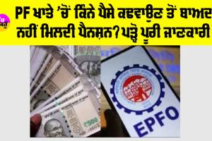EPFO Pension Rules: PF ਖਾਤੇ ’ਚੋਂ ਕਿੰਨੇ ਪੈਸੇ ਕਢਵਾਉਣ ਤੋਂ ਬਾਅਦ ਨਹੀਂ ਮਿਲਦੀ ਪੈਨਸ਼ਨ? ਪੜ੍ਹੋ ਪੂਰੀ ਜਾਣਕਾਰੀ