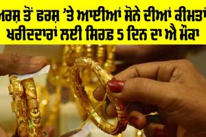Gold Price: ਅਰਸ਼ ਤੋਂ ਫਰਸ਼ ‘ਤੇ ਆਈਆਂ ਸੋਨੇ ਦੀਆਂ ਕੀਮਤਾਂ, ਖਰੀਦਦਾਰਾਂ ਲਈ ਸਿਰਫ਼ 5 ਦਿਨ ਦਾ ਐ ਮੌਕਾ