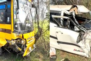 Accident News: ਕਾਰ ਤੇ ਬੱਸ ਦੀ ਭਿਆਨਕ ਟੱਕਰ, ਕਾਰ ਡਰਾਈਵਰ ਦੀ ਮੌਤ