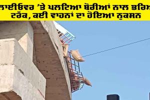 Ludhiana Flyover Accident: ਫਲਾਈਓਵਰ ’ਤੇ ਪਲਟਿਆ ਬੋਰੀਆਂ ਨਾਲ ਭਰਿਆ ਟਰੱਕ, ਕਈ ਵਾਹਨਾਂ ਦਾ ਹੋਇਆ ਨੁਕਸਾਨ