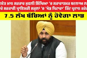 ਭਗਵੰਤ ਮਾਨ ਸਰਕਾਰ ਮੁਢਲੀ ਸਿੱਖਿਆ ‘ਚ ਸਕਾਰਾਤਮਕ ਬਦਲਾਅ ਲਈ ਸਾਰੇ ਸਰਕਾਰੀ ਪ੍ਰਾਇਮਰੀ ਸਕੂਲਾਂ ‘ਚ ‘ਖੇਡ ਪਿਟਾਰਾ’ ਕਿੱਟ ਪ੍ਰਦਾਨ ਕਰੇਗੀ, 7.5 ਲੱਖ ਬੱਚਿਆਂ ਨੂੰ ਹੋਵੇਗਾ ਲਾਭ