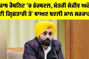 Punjab Cabinet Reshuffle: ਪੰਜਾਬ ਕੈਬਨਿਟ ’ਚ ਫੇਰਬਦਲ, ਮੰਤਰੀ ਸੰਜੀਵ ਅਰੋੜ ਦੀ ਗ੍ਰਿਫਤਾਰੀ ਤੋਂ ਬਾਅਦ ਬਦਲੀ ਮਾਨ ਸਰਕਾਰ